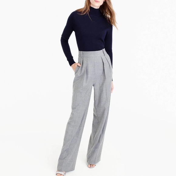 J. Crew Pants - J Crew Collection Wool Mockneck Long Sleeve Trouser Jumpsuit Navy Gray Size 6 8